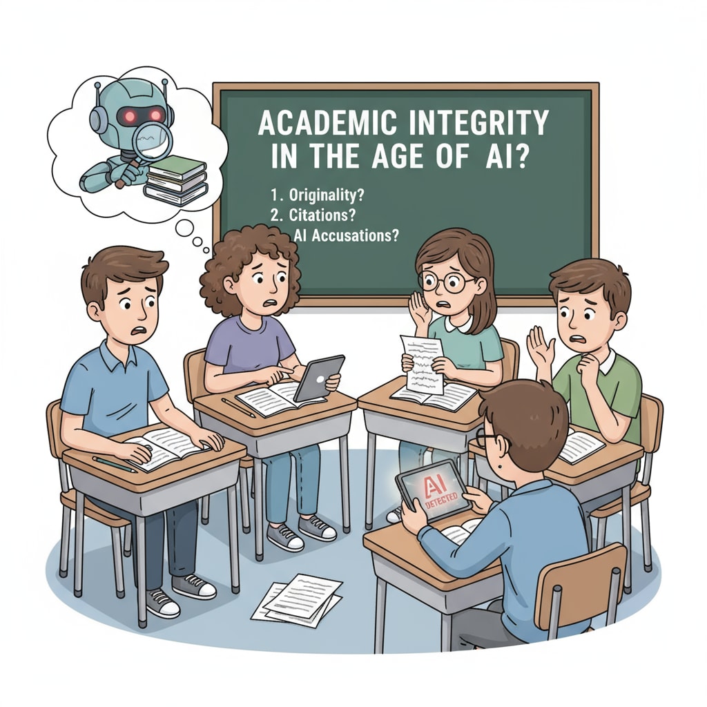 K12 students worried about AI accusations in academic papers related to academic integrity and thesis defense