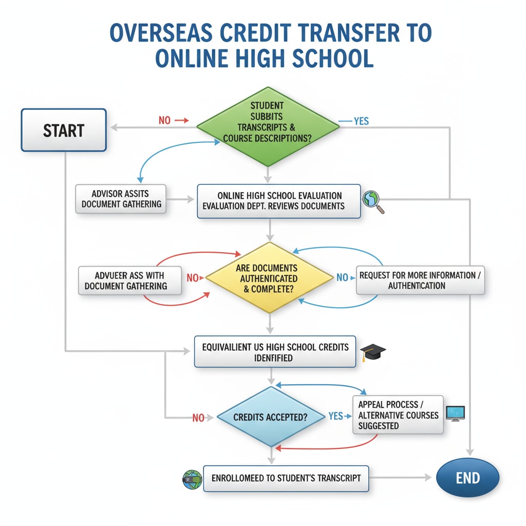 Credit transfer process for overseas students in online high school