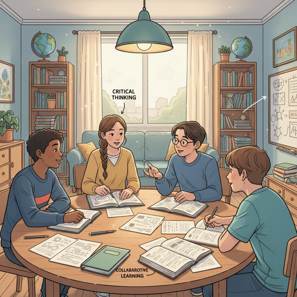 Home-educated teenagers studying together to overcome academic setbacks