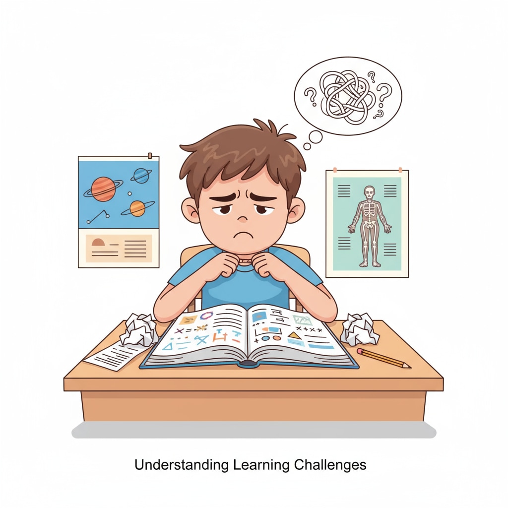 Frustrated child with learning difficulties in K12 affecting future academic success in higher education