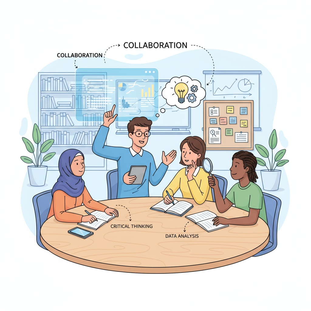 A group of students engaged in active learning, relevant to the K12 educational system's need for new teaching methods and critical thinking development.