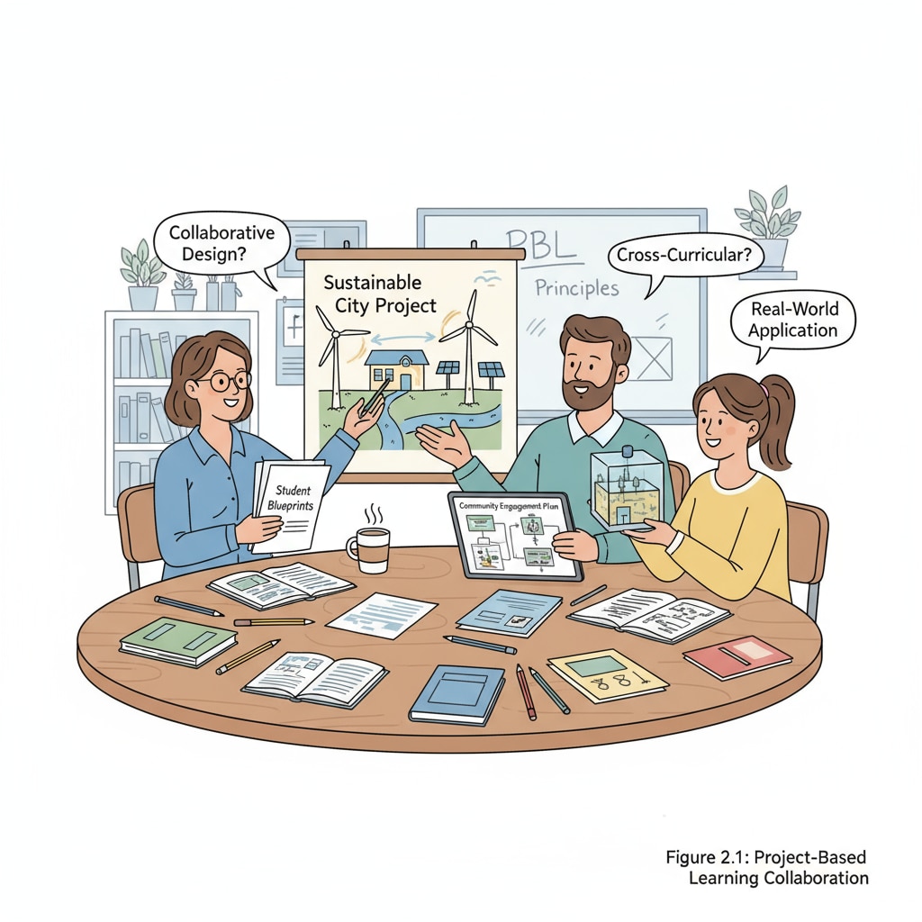 Teachers sharing project - based learning materials in a collaborative environment