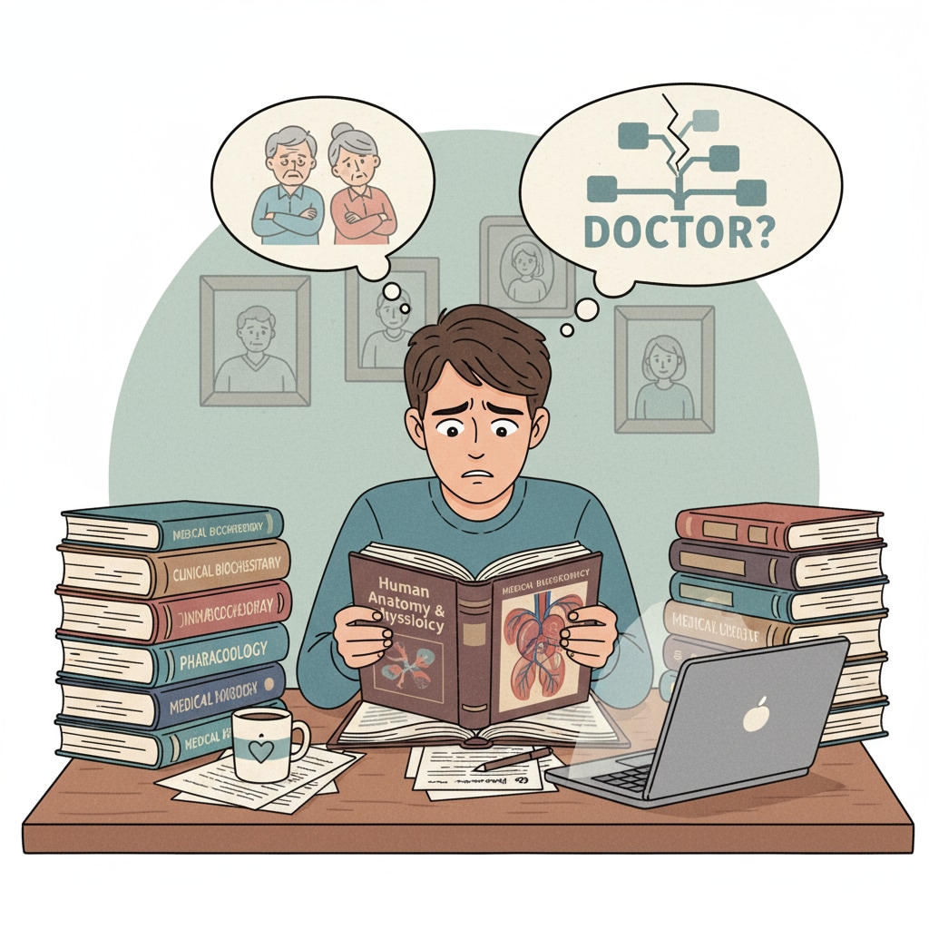 A young person struggling with family resistance while aiming for medical higher education