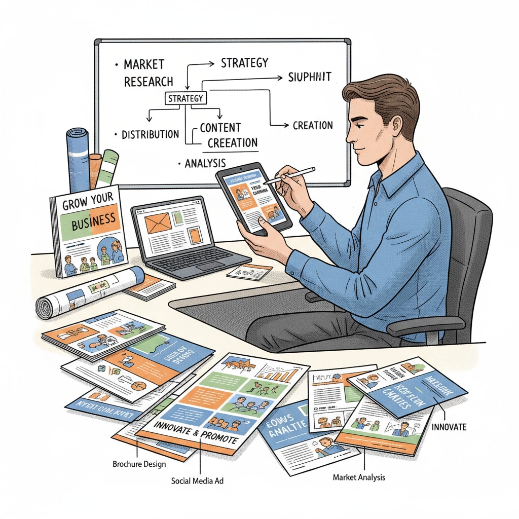 A marketing professional without strong math skills engaged in work related to business promotion