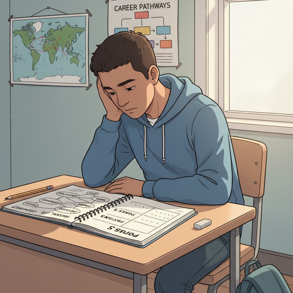 A 17-year-old immigrant adolescent facing career choices, father-son conflicts, and military pressures