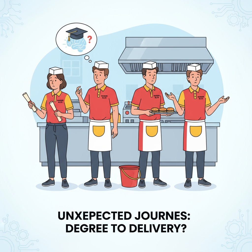 Young graduates in non-professional jobs in relation to university degrees, job market, and career development