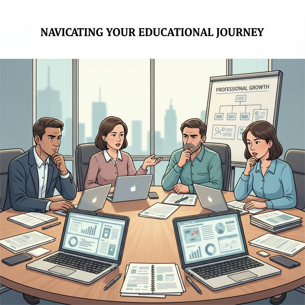 K12 educators discussing academic upgrade, career choice, and continuing education