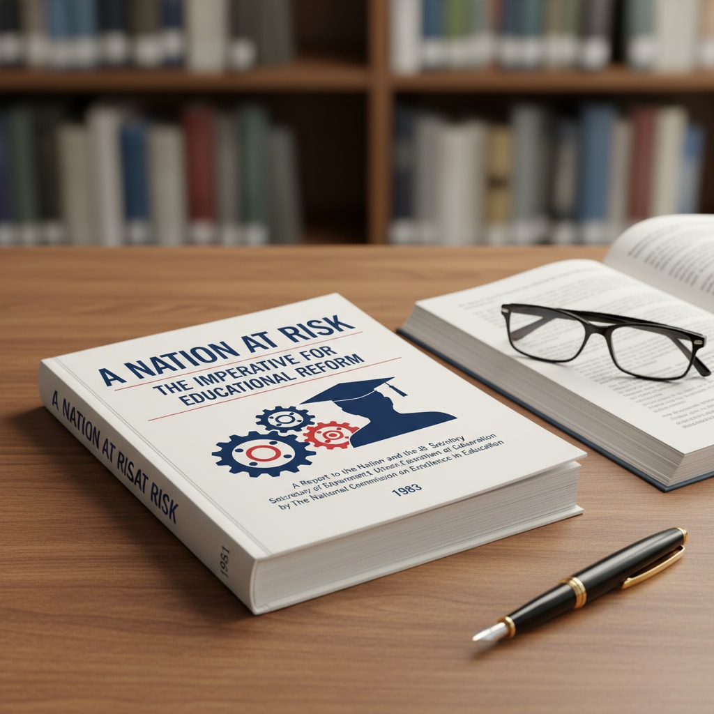 The 1983 report 'A Nation at Risk' related to education accountability, NCLB Act, and school management