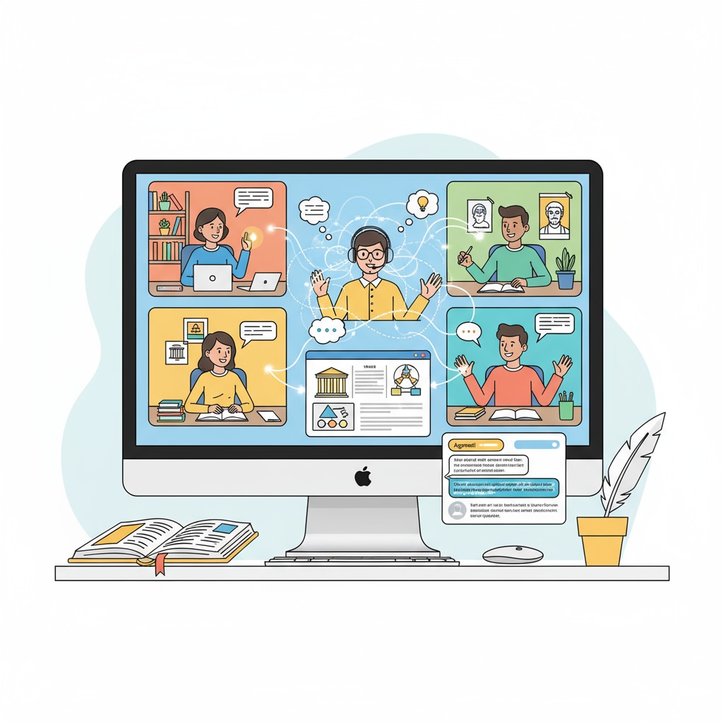 A group of students are actively engaged in an online liberal arts learning session, demonstrating the collaborative nature of online education. Students engaged in affordable online liberal arts learning