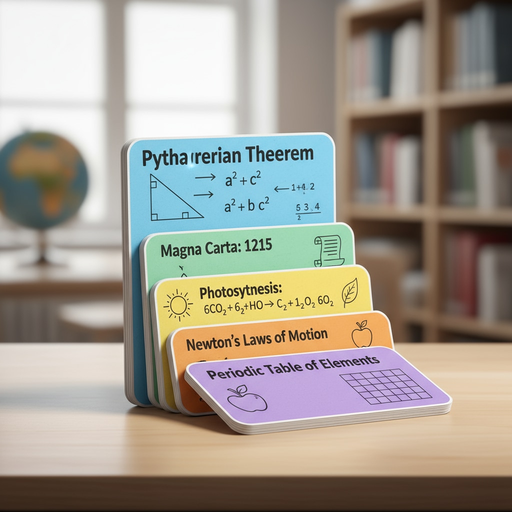 Flashcards for learning basic knowledge in K12 education