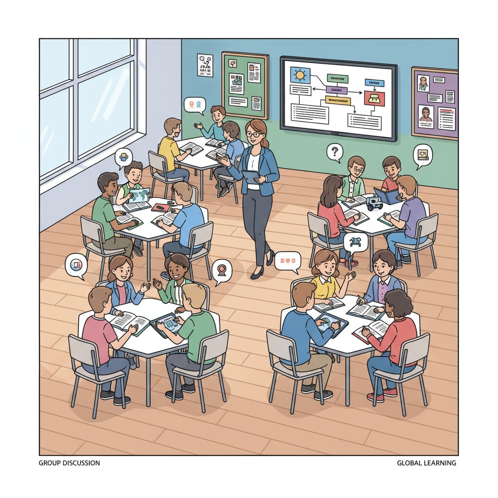 A modern classroom promoting student engagement through innovative teaching methods