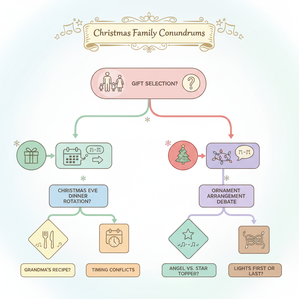 Detailed description of the first image related to Christmas family logic challenges Family working on Christmas family logic challenges