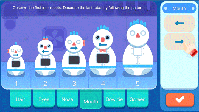 Lower Elementary math activity using shape patterns to develop observation, cognitive skills, and logical reasoning